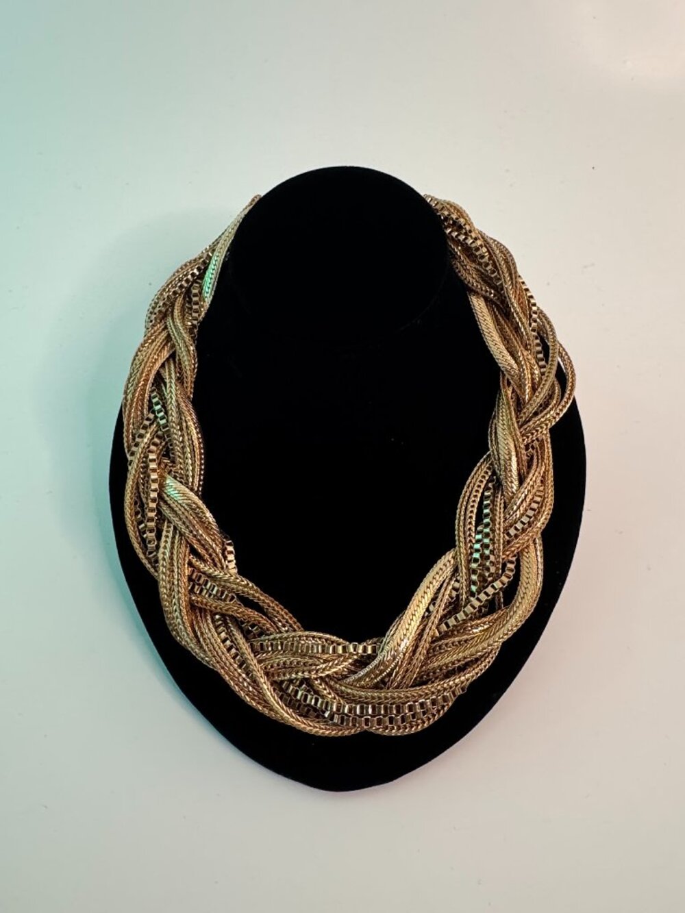 ALDO Gold Multi Strand Braided Chain Chunky Rope Collar Statement Necklace